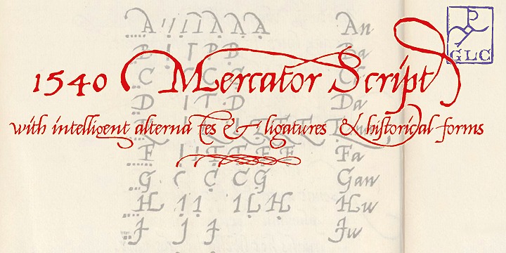 フォント 1540 Mercator Script